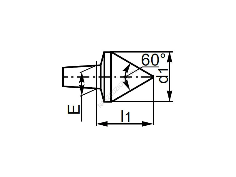 Rysunek techniczny: Końcówka wymienna do kła obrotowego 60 st. wewnętrzna: T.8841 MS6 - KOLNO